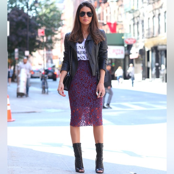 Zara Lace Midi Skirt - Picture 1 of 8